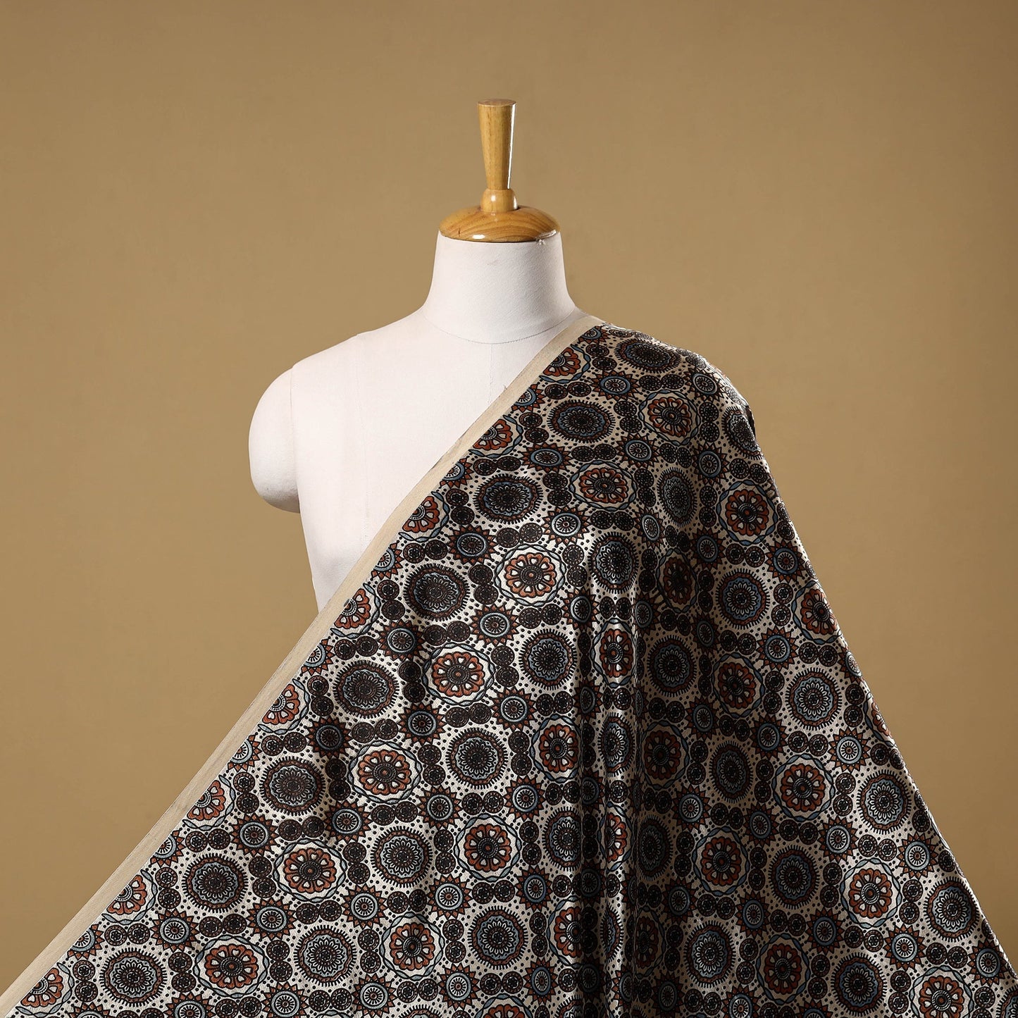 Mashru silk natural dyed fabric 23 - handcrafted