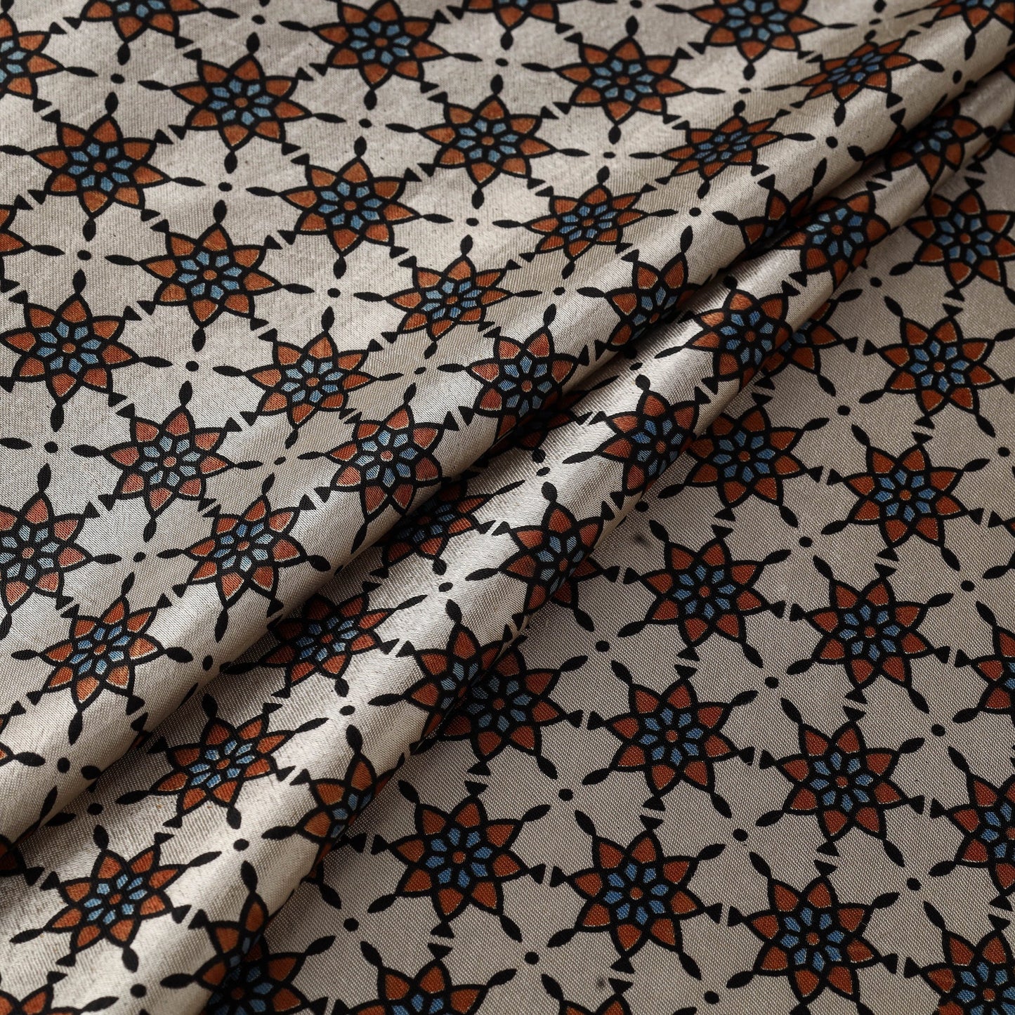 Mashru silk natural dyed fabric 02 - handcrafted