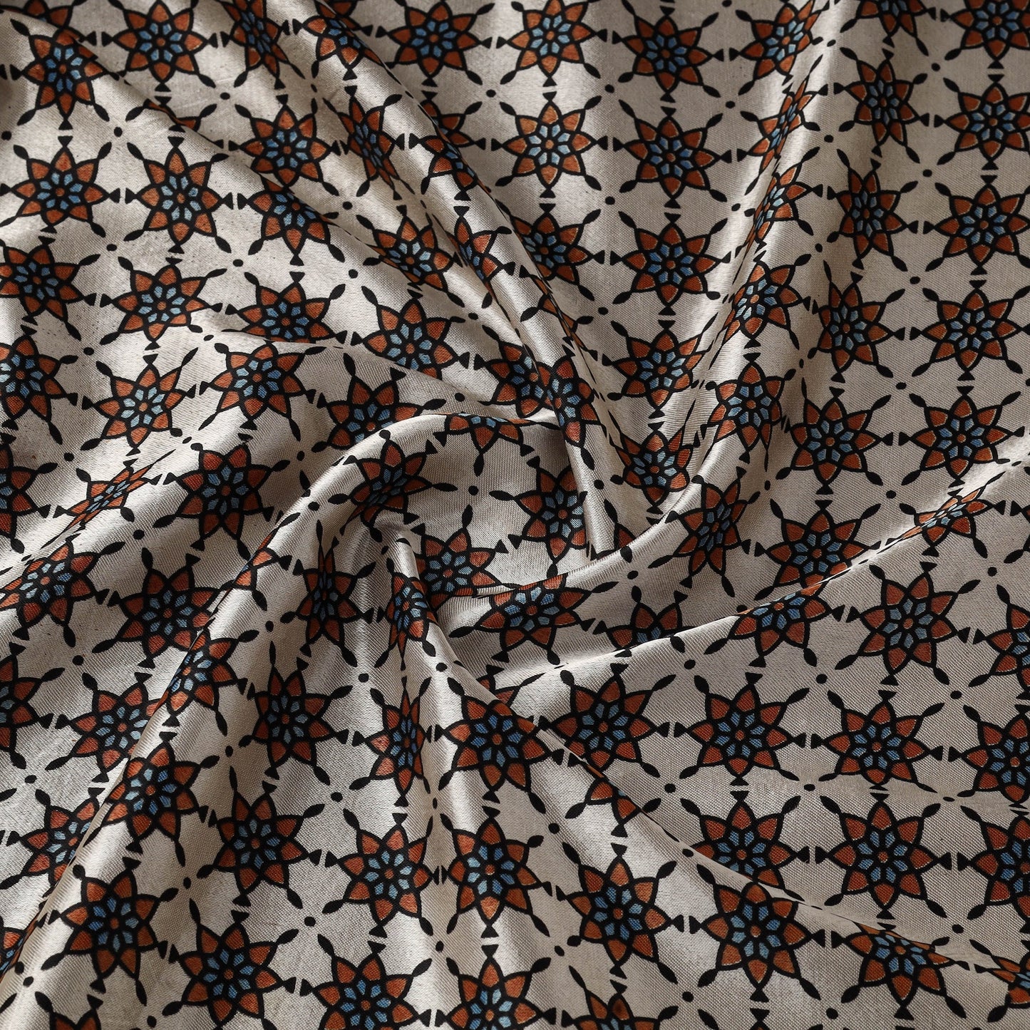 Mashru silk natural dyed fabric 02 - handcrafted