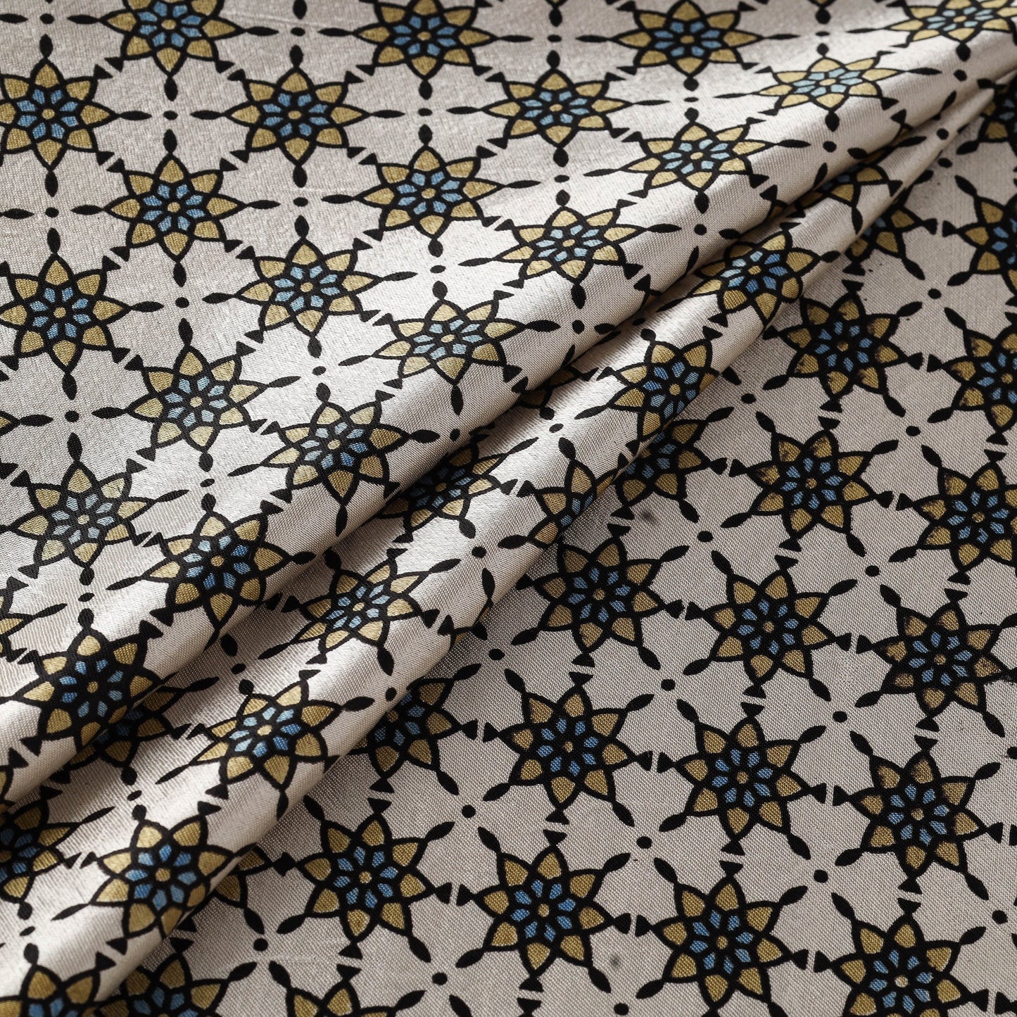 Mashru silk natural dyed fabric 04 - handcrafted