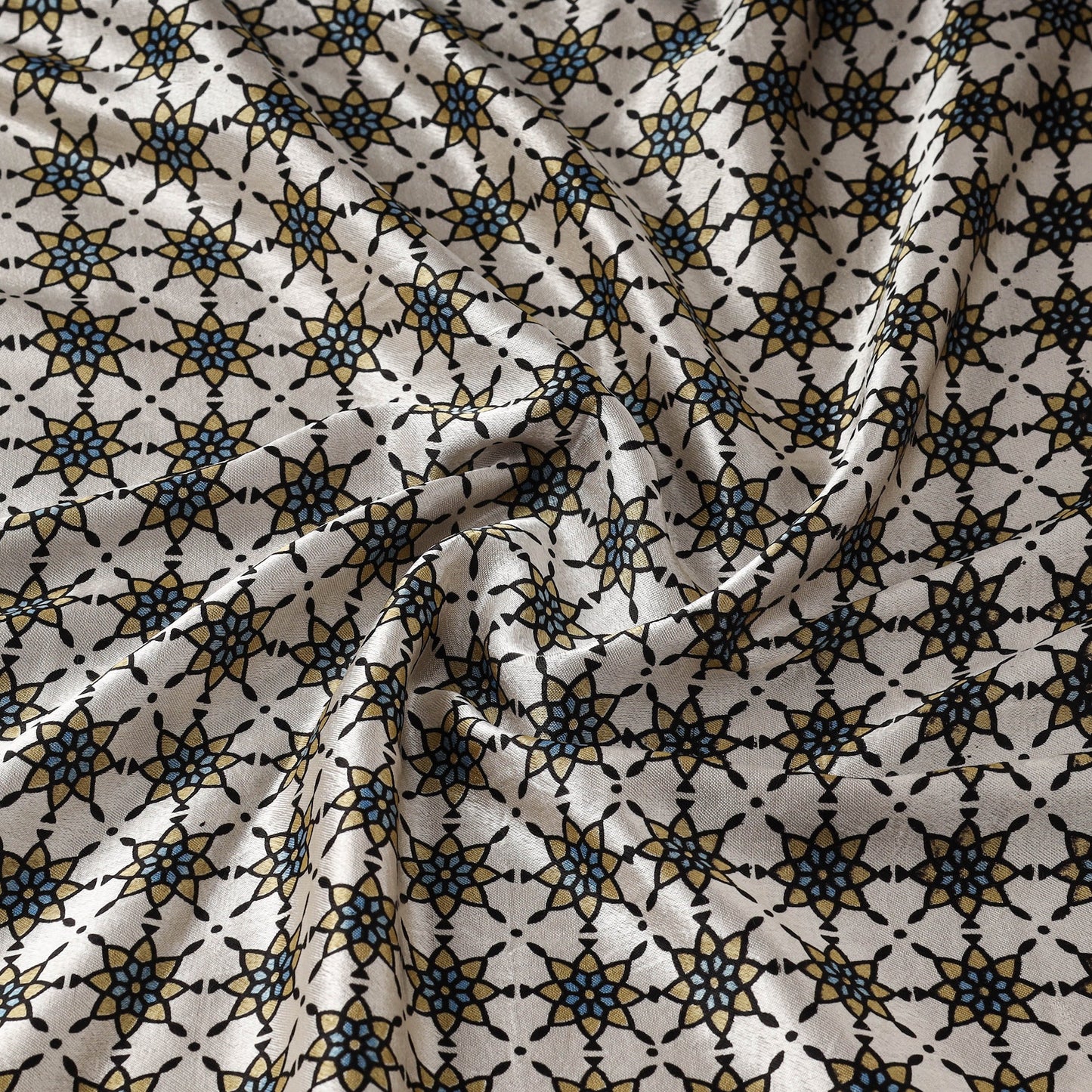 Mashru silk natural dyed fabric 04 - handcrafted