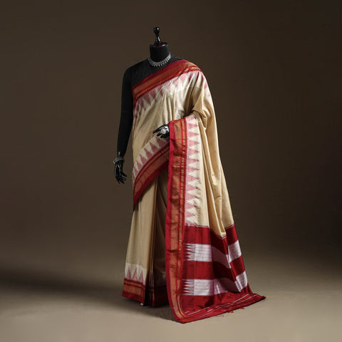 Mercerized cotton gadwal ilkal saree with temple zari