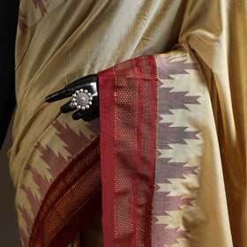 Mercerized cotton gadwal ilkal saree with temple zari