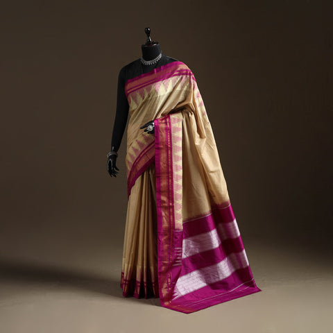 Mercerized cotton gadwal ilkal saree with temple zari
