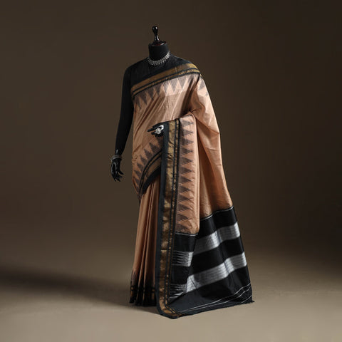 Mercerized cotton gadwal ilkal saree with temple zari