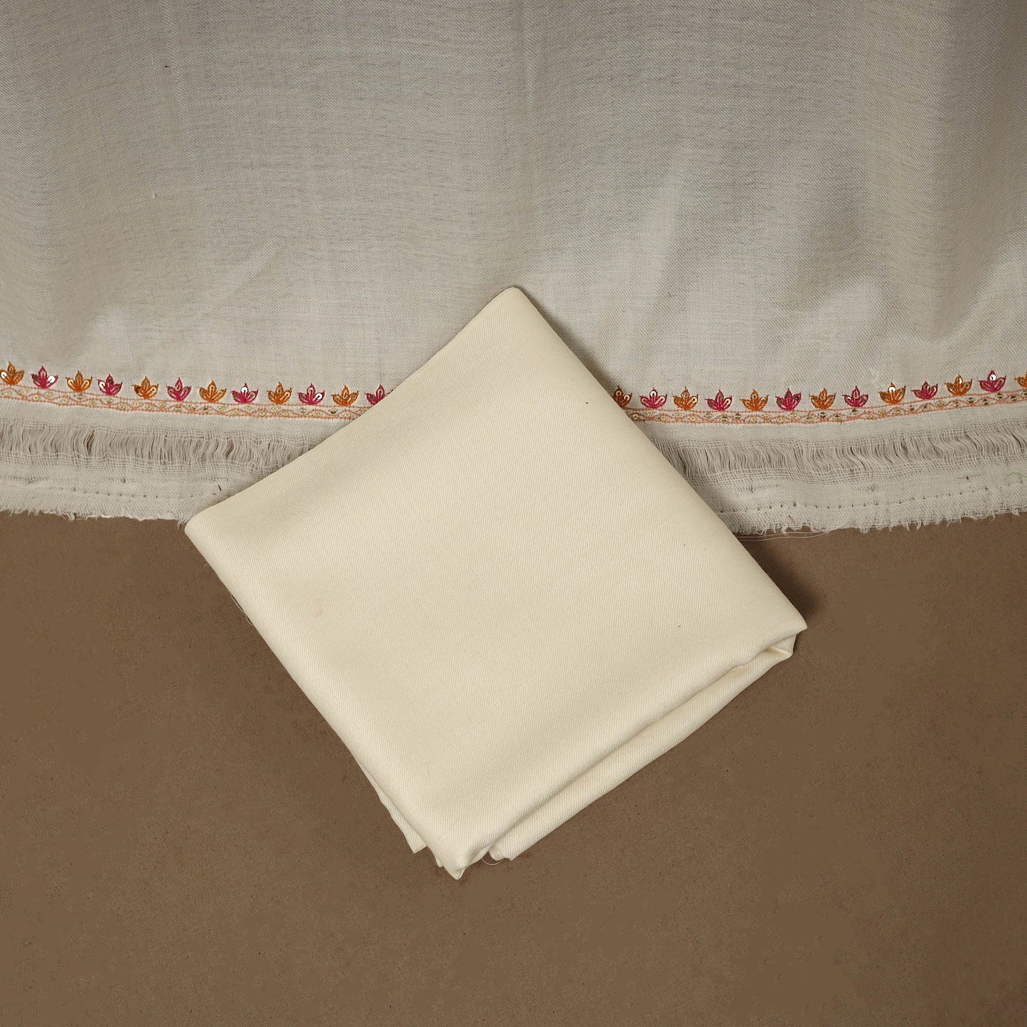 Merino wool hand embroidery 3pc unstitched dress material