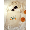 Beige Mirik Mandarins Hand Embroidered Sling Bag