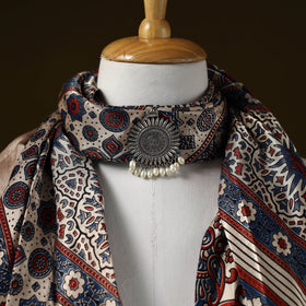 Modal silk pendant necklace scarf 25 - handcrafted