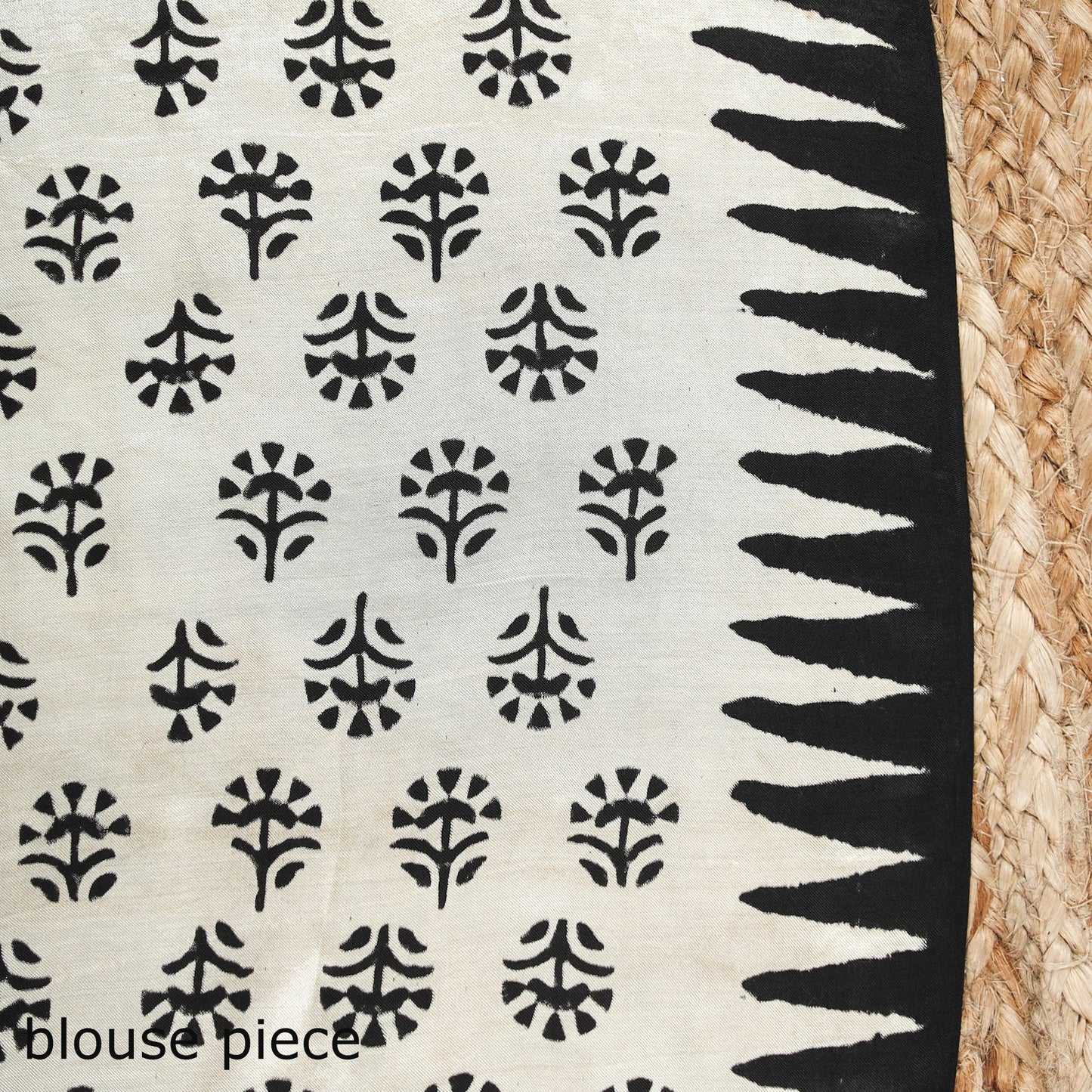 Beige - modal silk hand bagru saree 11 - handcrafted