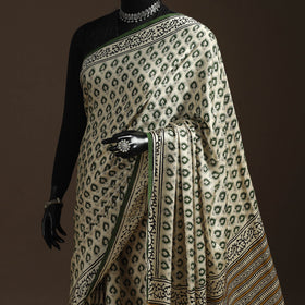 Modal silk hand bagru saree 35 - handcrafted