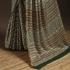 Modal silk hand bagru saree 35 - handcrafted