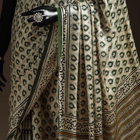 Modal silk hand bagru saree 35 - handcrafted
