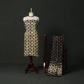 Modal silk hand block bagru print 3pc unstitched dress