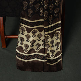 Modal silk hand block bagru print 3pc unstitched dress