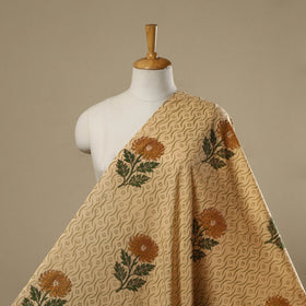 Mughal butta hand cotton sanganeri fabric 01 - handcrafted