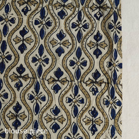 Multicolor - Mul Cotton Block Print Ajrakh Saree 06