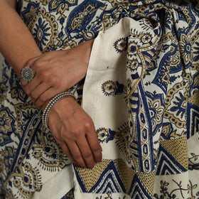 Beige - mul cotton saree 04 - handcrafted