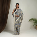 Multicolor - Mul Cotton Block Print Ajrakh Saree 06