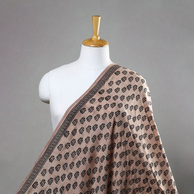  Beige Mulberry Silk Bagh Print Fabric