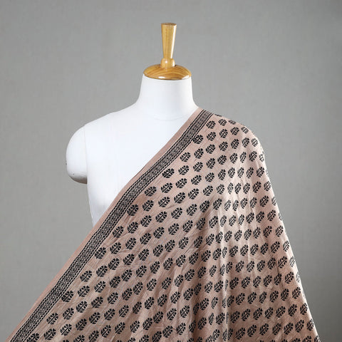  Beige Mulberry Silk Bagh Print Fabric