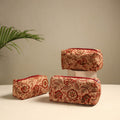  Beige Multipurpose Handmade Toiletry Bags (Set of 3)