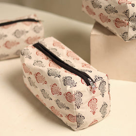 Beige Multipurpose Handmade Toiletry Bags (Set of 3)