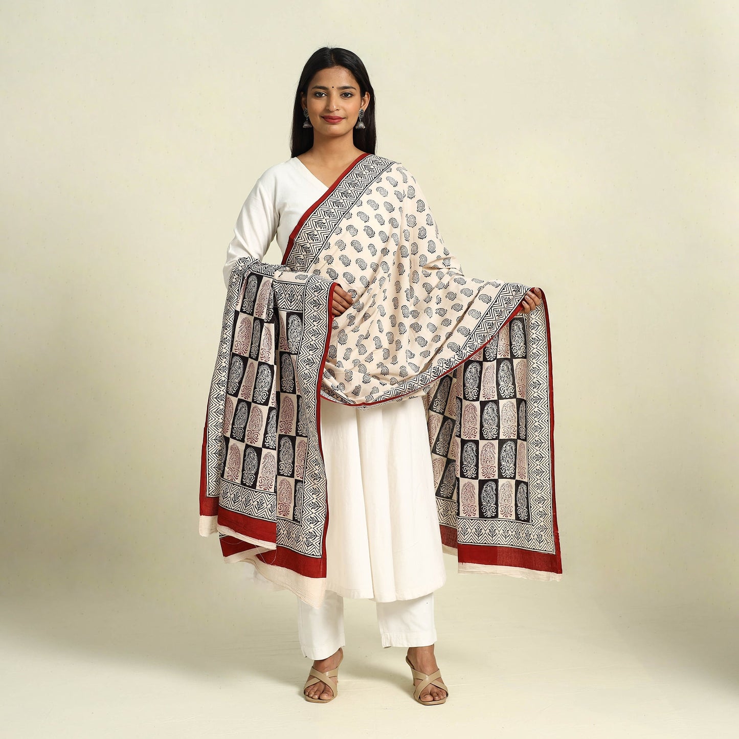 Buy Natural Dye Mul Cotton Bagh Print Dupatta