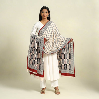 Buy Natural Dye Mul Cotton Bagh Print Dupatta