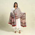  Beige Natural Dye Mul Cotton Bagh Print Dupatta