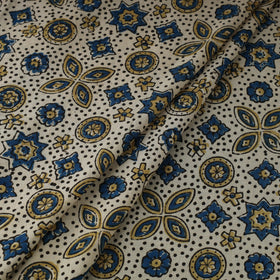 Beige - natural dyed 3 kaam cotton fabric 43 - handcrafted