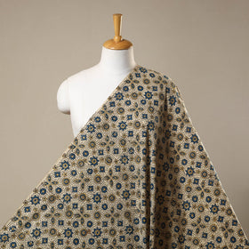 Beige - natural dyed 3 kaam cotton fabric 43 - handcrafted