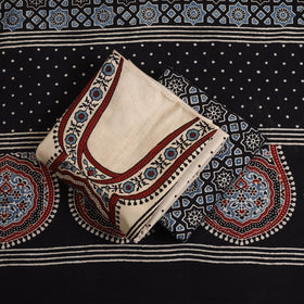 Buy Beige Natural Dyed Block Print 3pc Ajrakh Dress Material