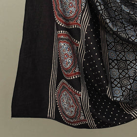 Buy Beige Natural Dyed Block Print 3pc Ajrakh Dress Material