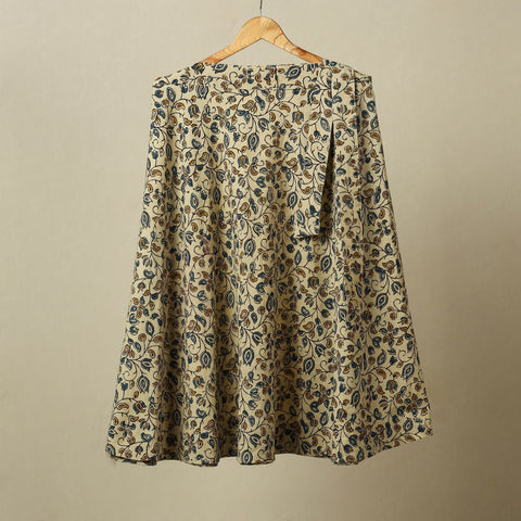 Beige - cotton wrap around skirt 46 - handcrafted