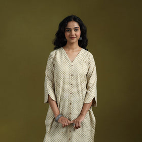 Natural dyed ajrakh hand block print cotton suit set
