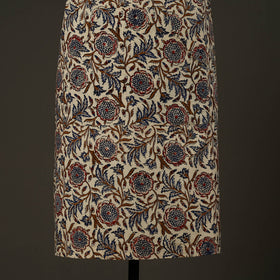 Beige - bagru cotton apron with pocket 16 - handcrafted