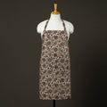 Beige - bagru cotton apron with pocket 16 - handcrafted