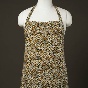 Beige Bagru Block Print Cotton Apron with Pocket 