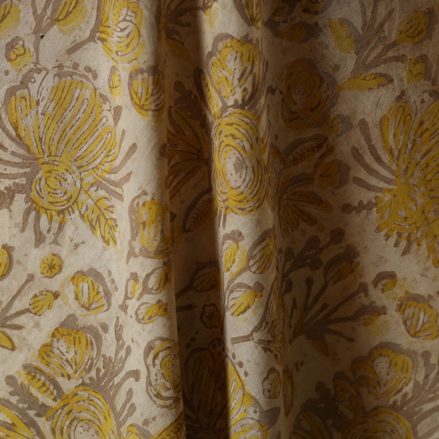 Beige - natural dyed bagru dabu fabric 18 - handcrafted