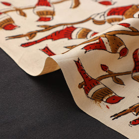 Beige - natural dyed bagru modal silk fabric 07