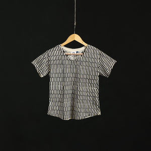 Natural dyed bindaas block art printed cotton v neck