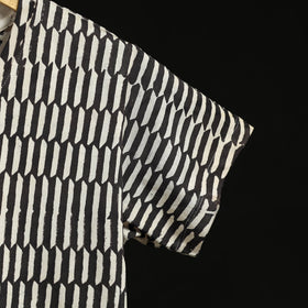 Natural dyed bindaas block art printed cotton v neck