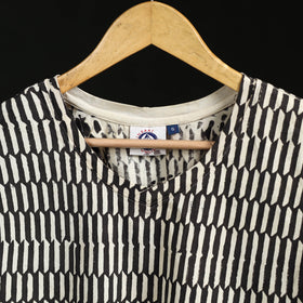 Natural dyed bindaas block art printed cotton v neck