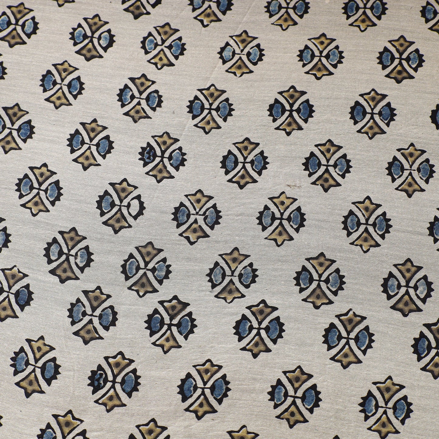 Beige - natural dyed chanderi silk fabric 02 - handcrafted
