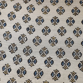 Beige - natural dyed chanderi silk fabric 02 - handcrafted