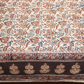 Block Print Cotton Double Pedana Kalamkari Bed Sheet
