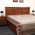 Buy Pedana Kalamkari Block Printed Cotton Double Bed Cover (111 x 91 in) 21 Online at iTokri.com