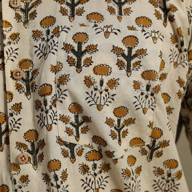 Beige - natural dyed cotton men half sleeve bagru shirt 03