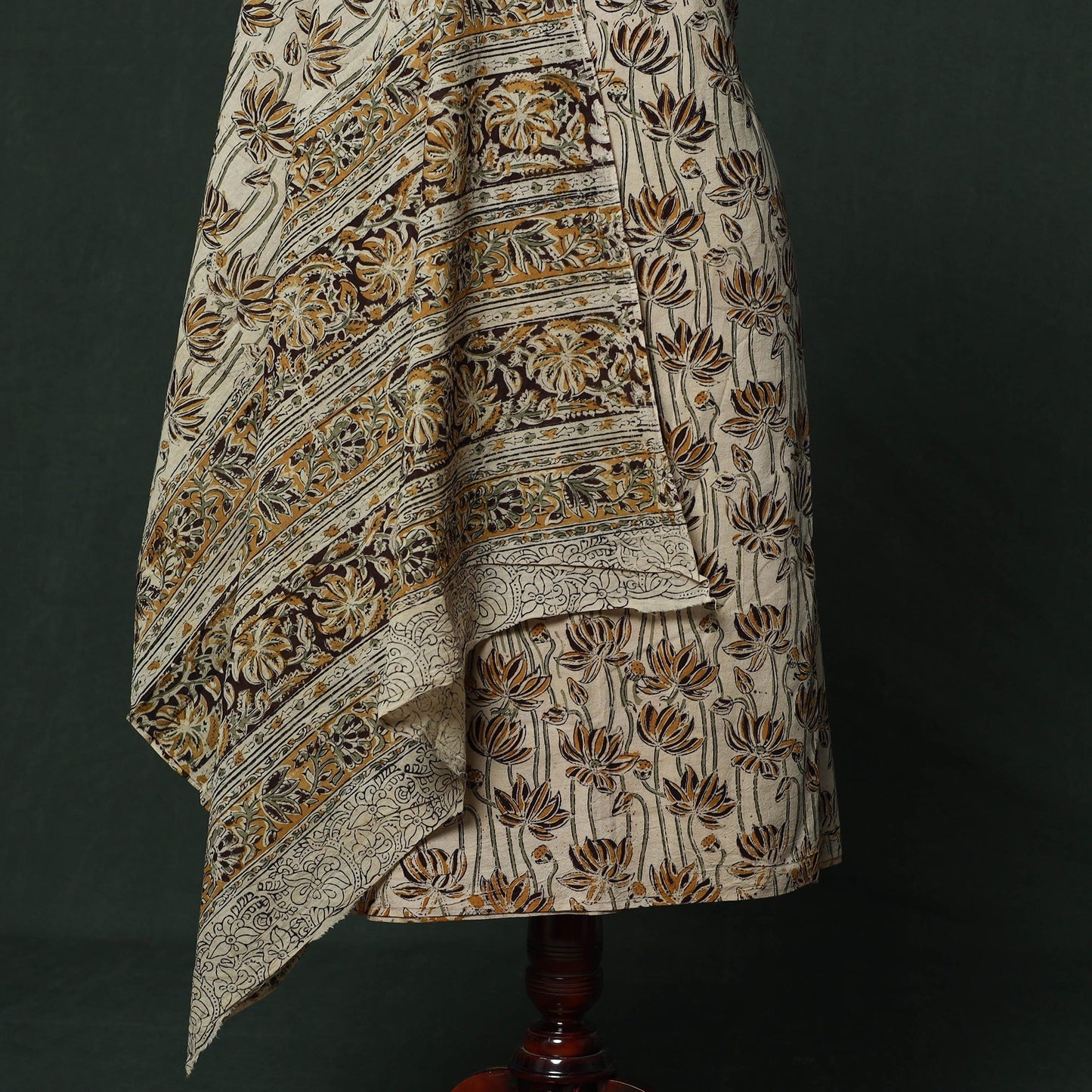 Natural dyed block print cotton pedana kalamkari 2pc