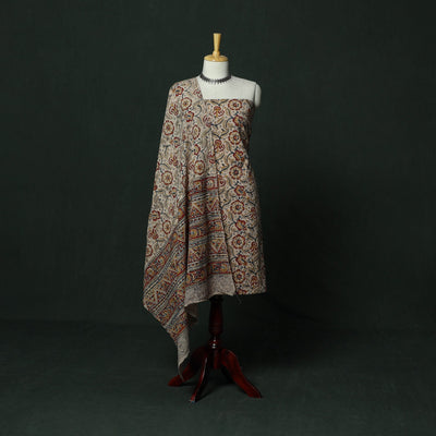Natural dyed block print cotton pedana kalamkari 2pc